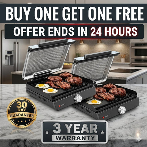 2-in-1 Indoor Electric Grill & Griddle – Versatile Cooking for Breakfast, BBQ & Everyday Meals