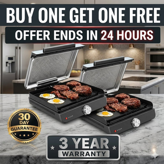 2-in-1 Indoor Electric Grill & Griddle – Versatile Cooking for Breakfast, BBQ & Everyday Meals
